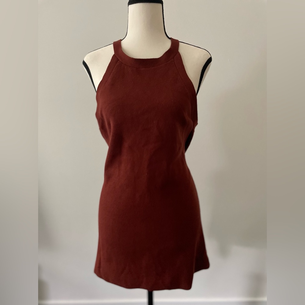 Anthropologie Halter Summer Back Tie Dress LARGE